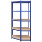 vidaXL Estantería esquina 5 niveles madera contrachapada y acero azul vidaXL Estantería esquina 5 niveles madera contrachapada y acero azul