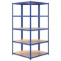 vidaXL Estantería esquina 5 niveles madera contrachapada y acero azul vidaXL Estantería esquina 5 niveles madera contrachapada y acero azul