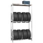 vidaXL Estanterías para neumáticos 2 niveles 2 uds acero 110x40x180 cm vidaXL Estanterías para neumáticos 2 niveles 2 uds acero 110x40x180 cm