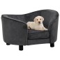 vidaXL Sofá para perros felpa gris oscuro 69x49x40 cm vidaXL Sofá para perros felpa gris oscuro 69x49x40 cm