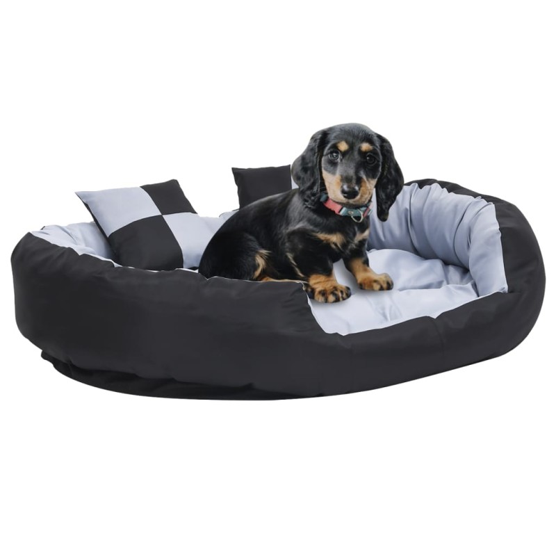 vidaXL Cojín para perro reversible y lavable gris y negro 110x80x23 cm vidaXL Cojín para perro reversible y lavable gris y negro 110x80x23 cm