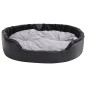 vidaXL Cama para perros felpa y cuero sintético negro gris 99x89x21 cm