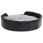 vidaXL Cama para perros felpa y cuero sintético negro gris 99x89x21 cm