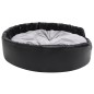 vidaXL Cama para perros felpa y cuero sintético negro gris 99x89x21 cm