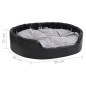vidaXL Cama para perros felpa y cuero sintético negro gris 99x89x21 cm