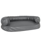 vidaXL Cama para perros de espuma cuero sintético gris 88x65 cm