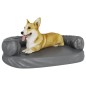 vidaXL Cama para perros de espuma cuero sintético gris 88x65 cm