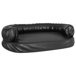 vidaXL Cama para perros de espuma cuero sintético negro 88x65 cm