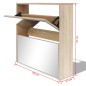 vidaXL Mueble zapatero 2 compartimentos espejo color roble 63x17x67cm vidaXL Mueble zapatero 2 compartimentos espejo color roble 63x17x67cm