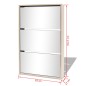 vidaXL Mueble zapatero 3 compartimentos espejo roble 63x17x102,5 cm vidaXL Mueble zapatero 3 compartimentos espejo roble 63x17x102,5 cm