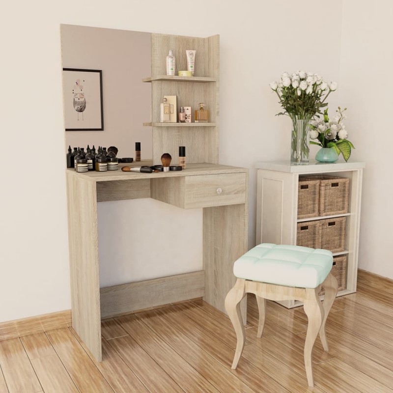 vidaXL Tocador de madera de ingeniería roble 75x40x141 cm vidaXL Tocador de madera de ingeniería roble 75x40x141 cm