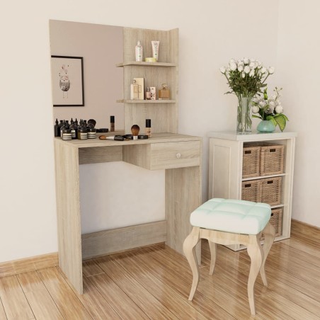 vidaXL Tocador de madera de ingeniería roble 75x40x141 cm