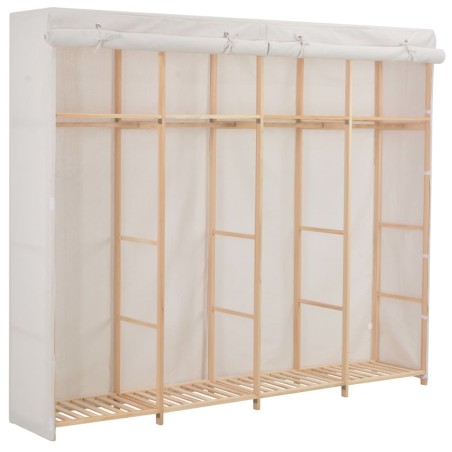 vidaXL Armario de tela blanco 200x40x170 cm