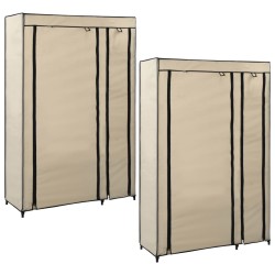 vidaXL Armarios plegables 2 unidades de tela color crema 110x45x175 cm