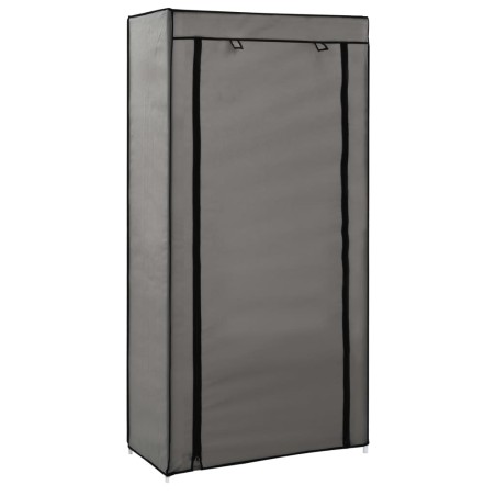 vidaXL Mueble zapatero con funda de tela gris 58x28x106 cm