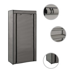 vidaXL Mueble zapatero con funda de tela gris 58x28x106 cm