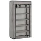 vidaXL Mueble zapatero con funda de tela gris 58x28x106 cm vidaXL Mueble zapatero con funda de tela gris 58x28x106 cm