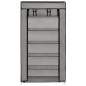 vidaXL Mueble zapatero con funda de tela gris 58x28x106 cm vidaXL Mueble zapatero con funda de tela gris 58x28x106 cm