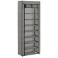 vidaXL Mueble zapatero de tela con funda gris 57x29x162 cm