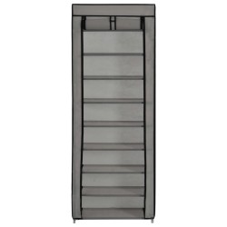 vidaXL Mueble zapatero de tela con funda gris 57x29x162 cm