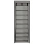 vidaXL Mueble zapatero de tela con funda gris 57x29x162 cm