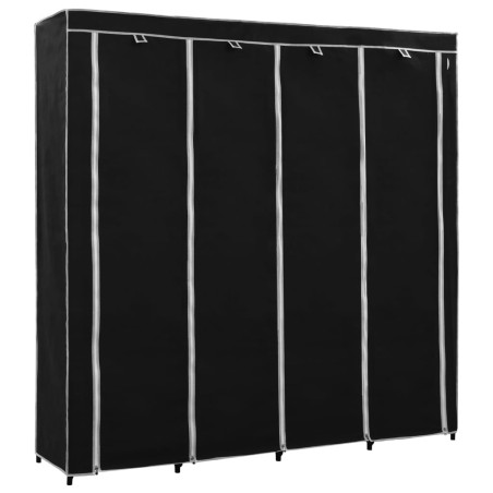 vidaXL Armario con 4 compartimentos negro 175x45x170 cm