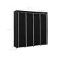vidaXL Armario con 4 compartimentos negro 175x45x170 cm vidaXL Armario con 4 compartimentos negro 175x45x170 cm