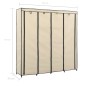 vidaXL Armario con 4 compartimentos color crema 175x45x170 cm