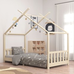 vidaXL Estructura de cama infantil de madera maciza de pino 90x200 cm