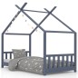 vidaXL Estructura de cama infantil madera maciza pino gris 70x140 cm vidaXL Estructura de cama infantil madera maciza pino gris 70x140 cm