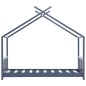 vidaXL Estructura de cama infantil madera maciza pino gris 70x140 cm vidaXL Estructura de cama infantil madera maciza pino gris 70x140 cm