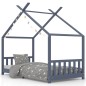 vidaXL Estructura de cama infantil madera maciza pino gris 90x200 cm