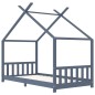 vidaXL Estructura de cama infantil madera maciza pino gris 90x200 cm