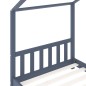 vidaXL Estructura de cama infantil madera maciza pino gris 90x200 cm