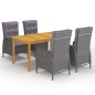 vidaXL Juego de comedor de jardín de 5 piezas gris vidaXL Juego de comedor de jardín de 5 piezas gris