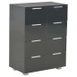 vidaXL Aparador de madera de ingeniería negro brillante 60x35x80 cm vidaXL Aparador de madera de ingeniería negro brillante 60x35x80 cm