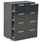vidaXL Aparador de madera de ingeniería negro brillante 60x35x80 cm vidaXL Aparador de madera de ingeniería negro brillante 60x35x80 cm