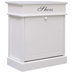 vidaXL Mueble zapatero de madera de Paulownia blanco 50x28x58 cm