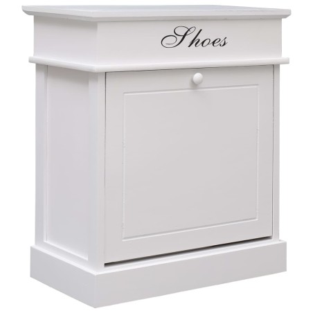 vidaXL Mueble zapatero de madera de Paulownia blanco 50x28x58 cm