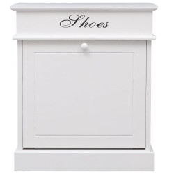 vidaXL Mueble zapatero de madera de Paulownia blanco 50x28x58 cm
