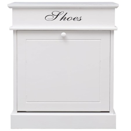 vidaXL Mueble zapatero de madera de Paulownia blanco 50x28x58 cm