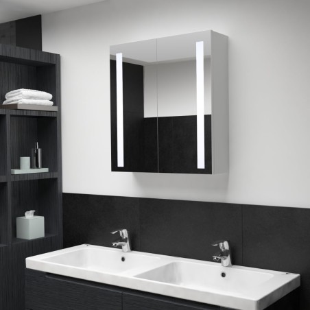 vidaXL Mueble de baño con espejo LED 60x14x62 cm