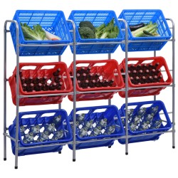 vidaXL Estantería almacenaje para 9 cajas acero plateado 145x33x116 cm