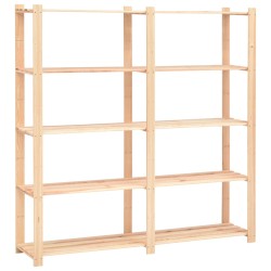 vidaXL Estantería almacenaje 5 niveles madera pino maciza 500 kg  