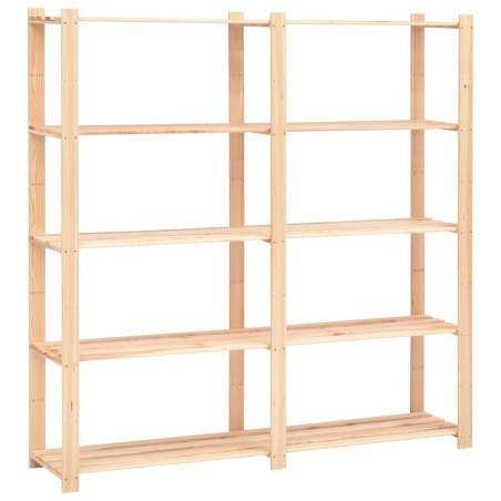 vidaXL Estantería almacenaje 5 niveles madera pino maciza 500 kg  