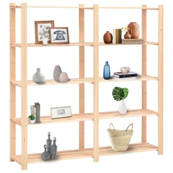 vidaXL Estantería almacenaje 5 niveles madera pino maciza 500 kg  