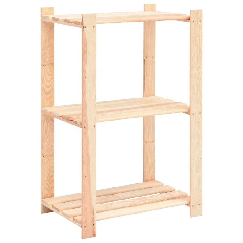 vidaXL Estantería almacenaje 3 niveles madera pino maciza 150 kg vidaXL Estantería almacenaje 3 niveles madera pino maciza 150 kg