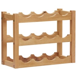 vidaXL Botellero para 12 botellas madera maciza de roble 47x21x36 cm
