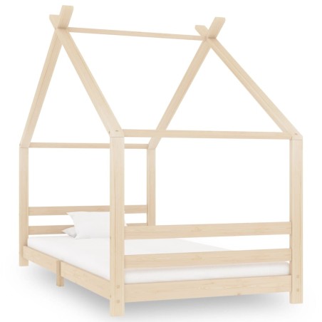 vidaXL Estructura de cama infantil de madera maciza de pino 90x200 cm