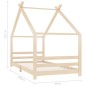 vidaXL Estructura de cama infantil de madera maciza de pino 90x200 cm vidaXL Estructura de cama infantil de madera maciza de pino 90x200 cm